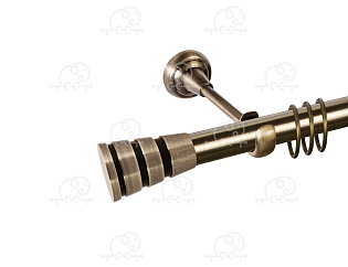 Карниз для штор однорядный «Пегас» Ø25Г антик/чёрный