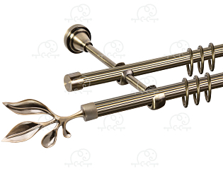 Карниз для штор двухрядный «Баваро» D16Р/16Р антик