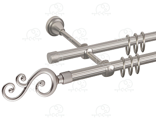 Карниз для штор двухрядный «Лоза» D16Р/16Р сатин