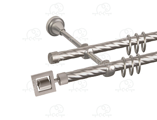 Карниз для штор двухрядный «Венето» D16К/16К сатин