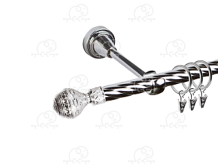 Карниз для штор однорядный «Ампир» D16К хром