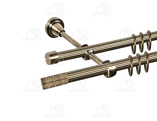 Карниз для штор двухрядный «Лира» D16Р/16Р антик