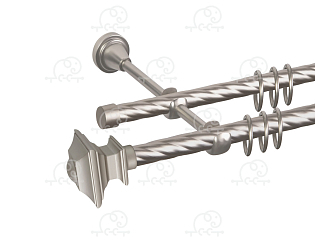 Карниз для штор двухрядный «Верди» D16К/16К сатин