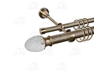 Карниз для штор двухрядный «Версаль» D25Р/16Р антик