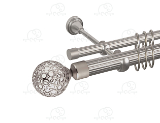 Карниз для штор двухрядный «Метеор» D25Р/16Р сатин