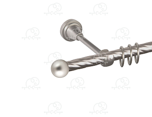 Карниз для штор однорядный «Заглушка шар малый» D16К сатин