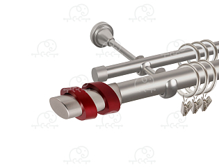 Карниз для штор двухрядный «Вена» D25Г/16Г сатин/красный