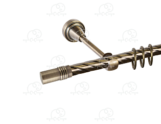 Карниз для штор однорядный «Цилиндр» D16К антик