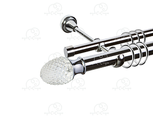 Карниз для штор двухрядный «Версаль» D25Г/16Г хром