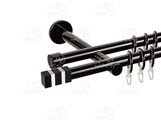 Карниз для штор двухрядный «Крокус» D19Г/19Г чёрный