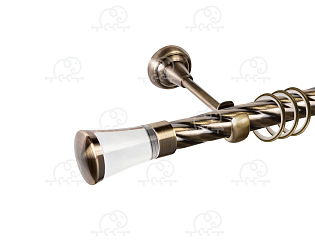 Карниз для штор однорядный «Люксор Стекло» D25К антик