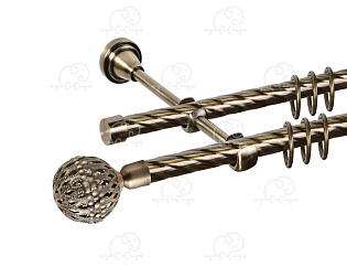 Карниз для штор двухрядный «Гуидо» D16К/16К антик