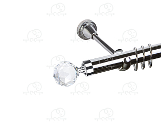 Карниз для штор однорядный «Кристалл» D25Г хром