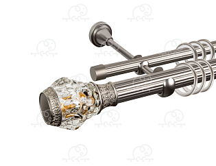 Карниз для штор двухрядный «Мурано» Ø25Р/16Р сатин