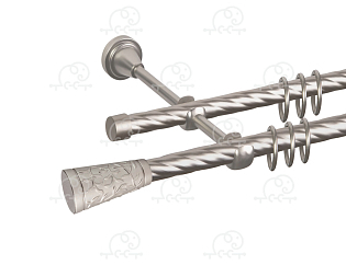 Карниз для штор двухрядный «Севилья» D16К/16К сатин