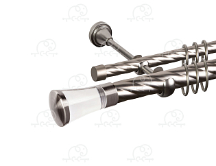 Карниз для штор двухрядный «Люксор Стекло» D25К/16К сатин