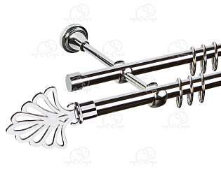 Карниз для штор двухрядный «Веер» D16Г/16Г хром