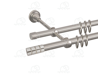 Карниз для штор двухрядный «Лира» D16Р/16Р сатин