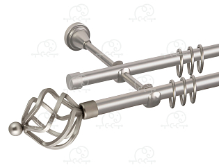 Карниз для штор двухрядный «Булава» D16Г/16Г сатин