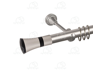 Карниз для штор однорядный «Люксор» D25Г сатин/чёрный