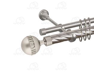 Карниз для штор двухрядный «Авея» D25К/16Г сатин