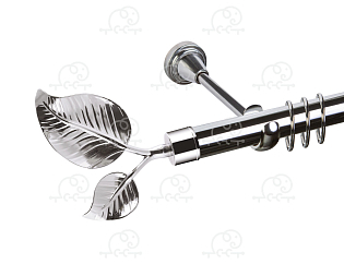 Карниз для штор однорядный «Лист большой» D25Г хром