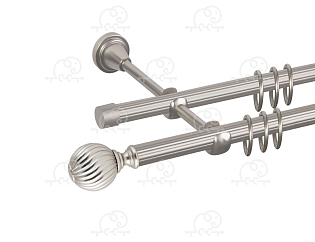 Карниз для штор двухрядный «Орион» D16Р/16Р сатин