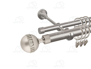 Карниз для штор двухрядный «Авея» D25Г/16Г сатин