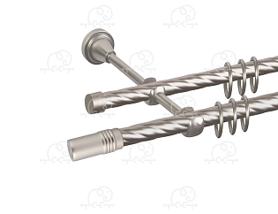 Карниз для штор двухрядный «Цилиндр» D16К/16К сатин