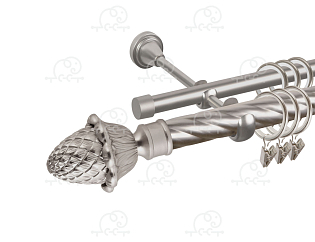 Карниз для штор двухрядный «Магнолия» D25К/16Г сатин