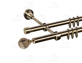 Карниз для штор двухрядный «Орион» D16Г/16Г антик