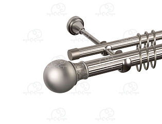 Карниз для штор двухрядный «Шар узор» D25Р/16Р сатин