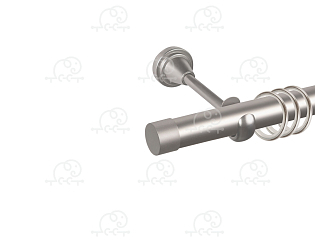 Карниз для штор однорядный «Заглушка плоская» D25Г сатин