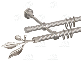 Карниз для штор двухрядный «Баваро» D16Р/16Р сатин