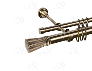 Карниз для штор двухрядный «Буэнос» D25Г/16Г антик