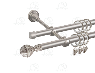 Карниз для штор двухрядный «Ампир» D16Г/16Г сатин