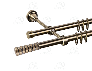 Карниз для штор двухрядный «Торино» D16Г/16Г антик