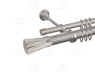 Карниз для штор двухрядный «Буэнос» D25Р/16Р сатин