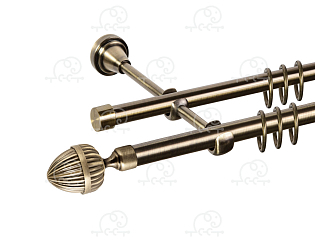 Карниз для штор двухрядный «Милано» D16Г/16Г антик