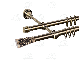 Карниз для штор двухрядный «Севилья» D16Г/16Г антик