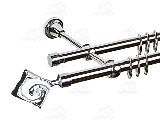 Карниз для штор двухрядный «Лабиринт» D16Г/16Г хром