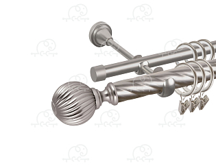 Карниз для штор двухрядный «Орион» D25К/16Г сатин