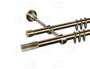 Карниз для штор двухрядный «Цилиндр» D16Г/16Г антик