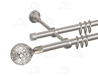 Карниз для штор двухрядный «Метеор» D16Г/16Г сатин