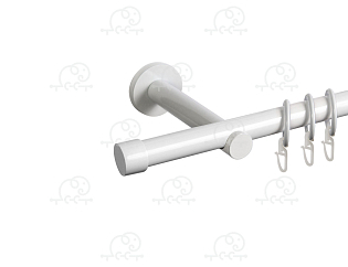 Карниз для штор однорядный «Заглушка» D19Г белый