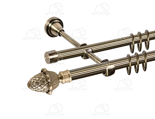 Карниз для штор двухрядный «Магнолия» D16Р/16Р антик