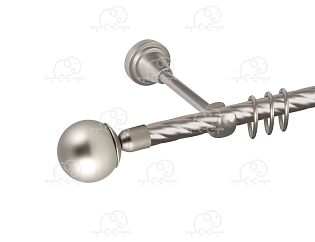 Карниз для штор однорядный «Шар простой» D16К сатин