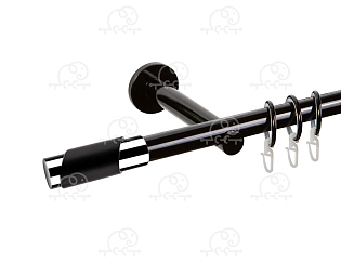 Карниз для штор однорядный «Париж» D19Г чёрный