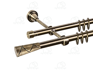 Карниз для штор двухрядный «Трапеция» D16Г/16Г антик