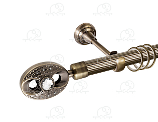 Карниз для штор однорядный «Игнацио» D25Р антик